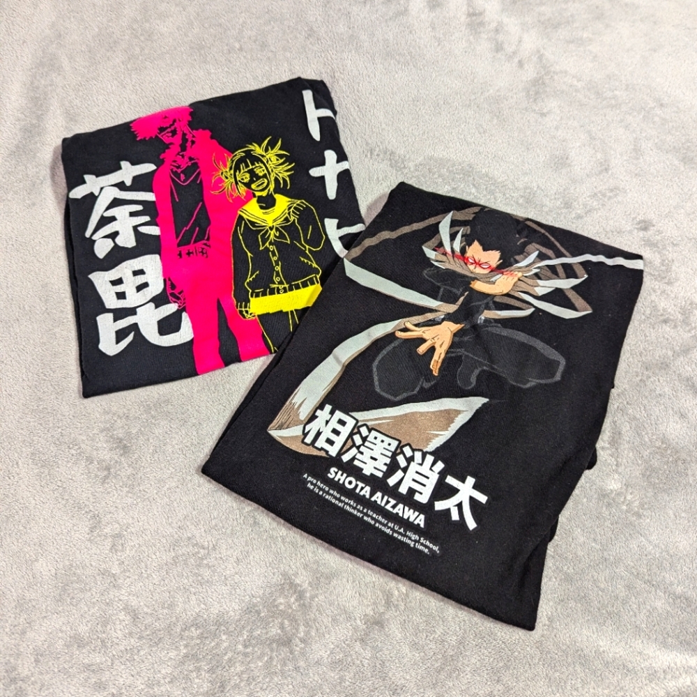 Lot of 2 My Hero Academia Manga Series Toga Dabi Shota Short-sleeve T-shirts XL
